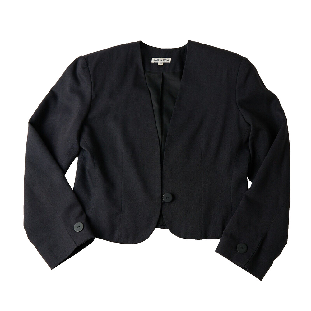 Vtg 81st & Park Blazer Jacket Capsule USA Cropped Minimalist Bolero Womens Small